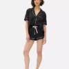 Satijnen korte boyfriend-stijl pyjama-short set