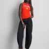 Tanktop met print, geribd, met hoog katoengehalte