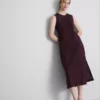 The Edit mouwloze linnen midijurk
