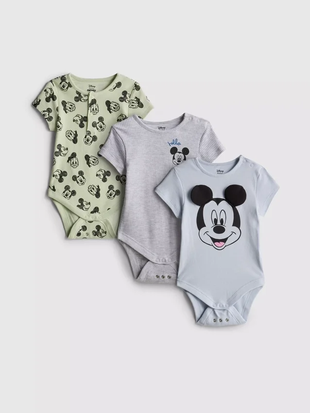 0-18 maanden | 3-pack Disney’s Mickey Mouse en Donald Duck ‘Room to Grow’ rompertjes voor pasgeborenen