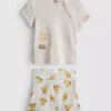 0-18 maanden | Disney Winnie de Poeh-set voor pasgeborenen met wikkeltopje en Shorts