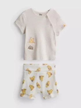 0-18 maanden | Disney Winnie de Poeh-set voor pasgeborenen met wikkeltopje en Shorts