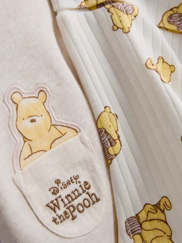 0-18 maanden | Disney Winnie de Poeh-set voor pasgeborenen met wikkeltopje en Shorts