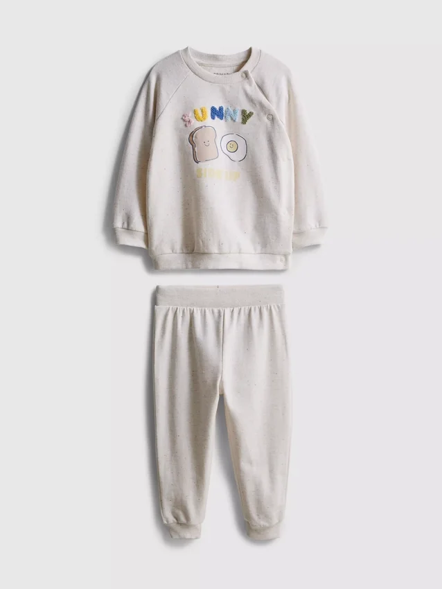 0-18 maanden | Set voor pasgeborenen bestaande uit een sweatshirt en een Joggingbroek met omgeslagen pijpen