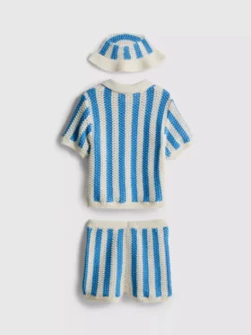 0-18 maanden | set voor pasgeborenen met gestreepte poloshirt, Shorts en muts