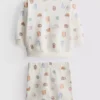 0-18 maanden | setje met sweatshirt en Shorts met voedselprint