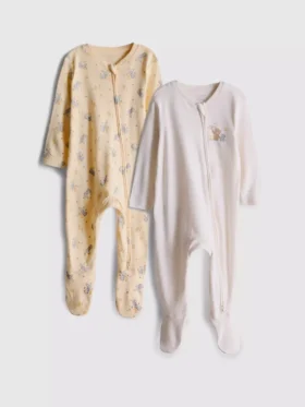 0-24 maanden | 2-pack slaappakjes met ritssluiting in twee richtingen