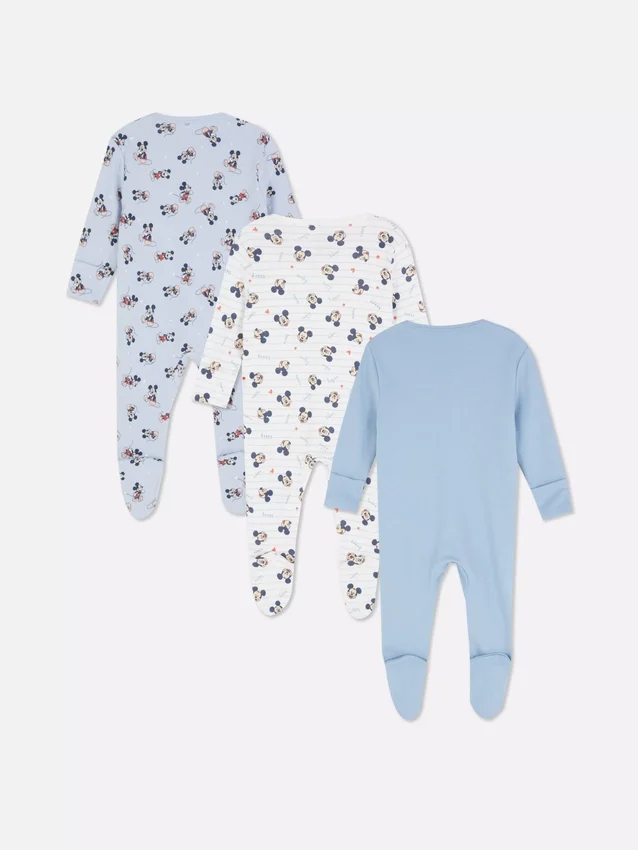 0-24 maanden | 3-pack Disney Mickey Mouse-pyjama's met drukknopen