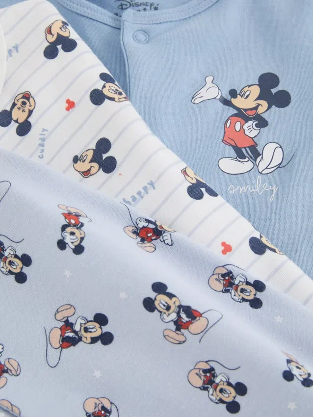 0-24 maanden | 3-pack Disney Mickey Mouse-pyjama's met drukknopen