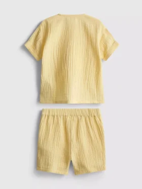 0-24 maanden | Setje van kaasdoek met overhemd en shorts