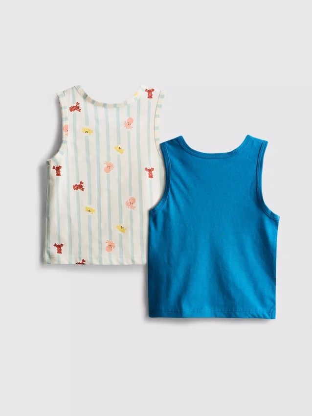 0-36 maanden | 2-pack tanktops met zeeleven-print