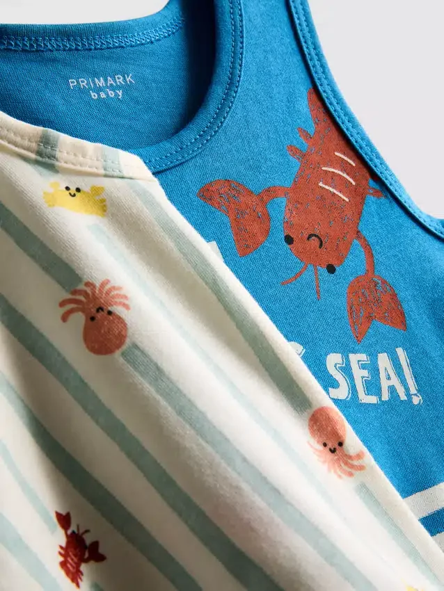 0-36 maanden | 2-pack tanktops met zeeleven-print