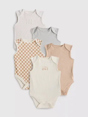 0-36 maanden | 5-pack mouwloze rompertjes