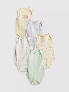 0-36 maanden | 5-pack mouwloze rompertjes