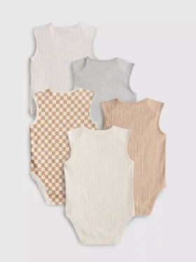 0-36 maanden | 5-pack mouwloze rompertjes