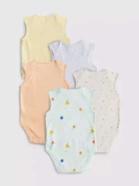 0-36 maanden | 5-pack mouwloze rompertjes