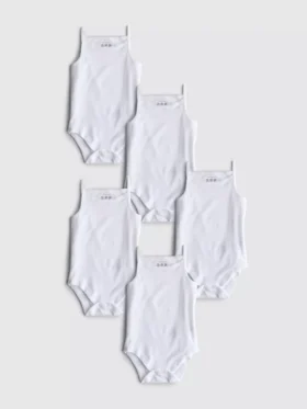 0-36 maanden | 5-pack mouwloze rompertjes met bandjes