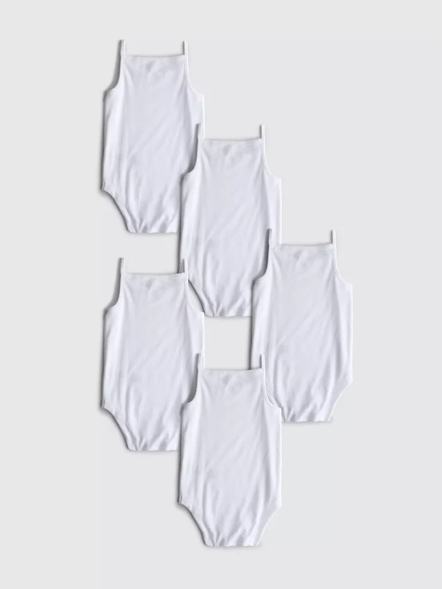 0-36 maanden | 5-pack mouwloze rompertjes met bandjes