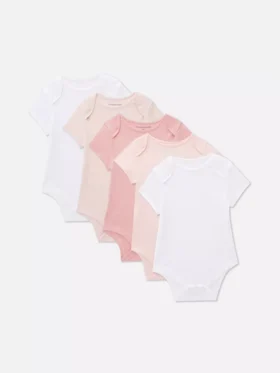 0-36 maanden | 5-pack rompertjes met korte mouwen