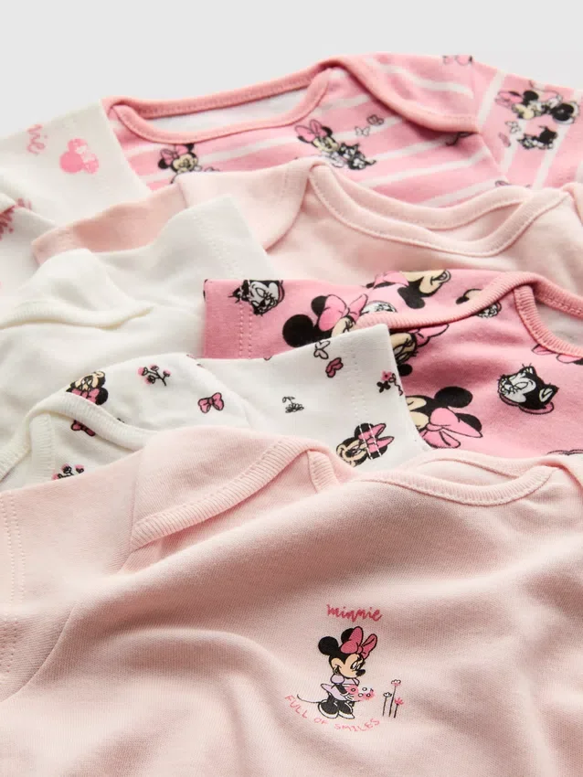 0-36 maanden | 7-pack Disney Minnie Mouse rompertjes met korte mouwen