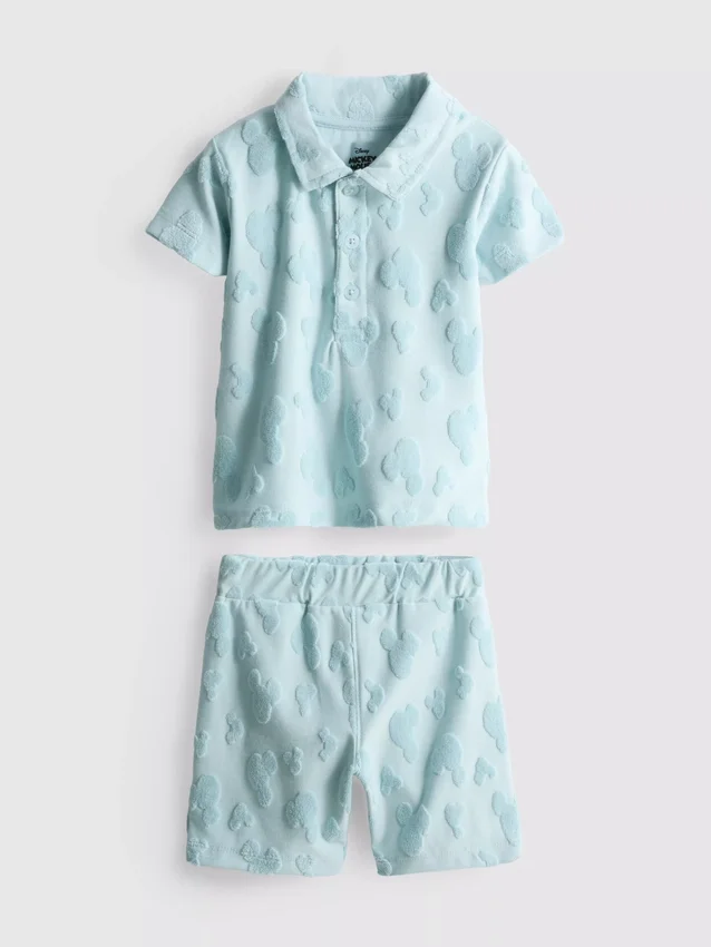 0-36 maanden | Disney Mickey Mouse-set met badstof T-shirt en Shorts