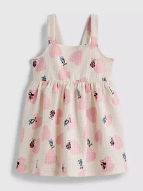 0-36 maanden | Disney Minnie Mouse en Daisy Duck gestructureerde smockjurk