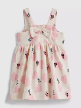 0-36 maanden | Disney Minnie Mouse en Daisy Duck gestructureerde smockjurk