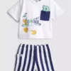 0-36 maanden | Disney’s Donald Duck boxy T-shirt en Shorts set