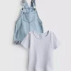 0-36 maanden | Set bestaande uit een T-shirt en een overall met fruitborduursel