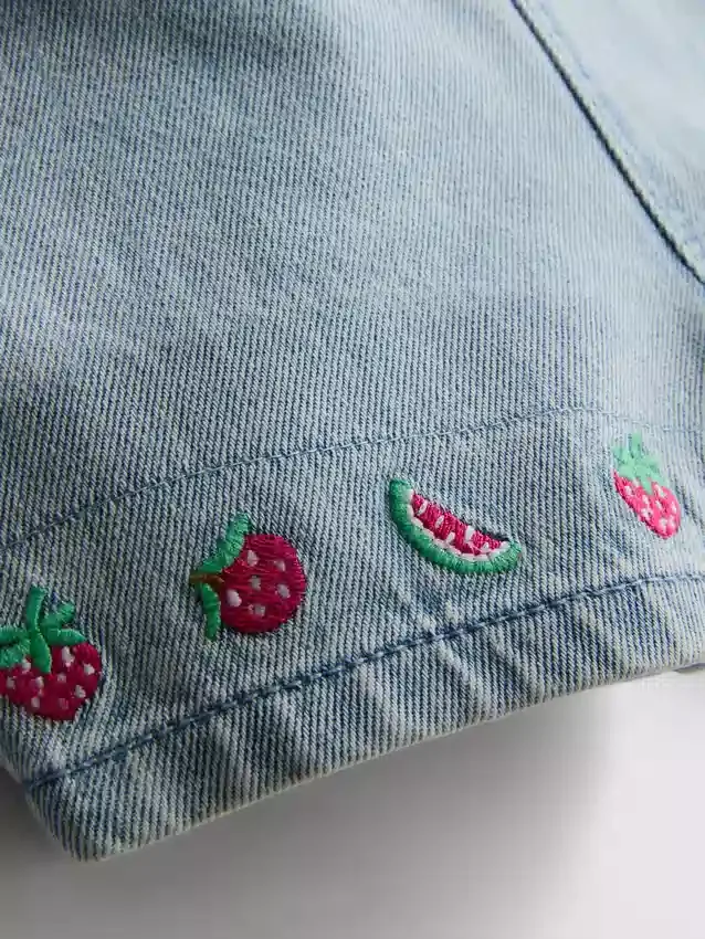 0-36 maanden | Set bestaande uit een T-shirt en een overall met fruitborduursel