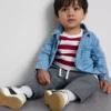 0-36 maanden | Set bestaande uit T-shirt met lange mouwen, broek en spijkeroverhemd