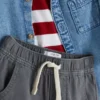 0-36 maanden | Set bestaande uit T-shirt met lange mouwen, broek en spijkeroverhemd