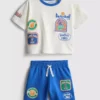 0-36 maanden | set met T-shirt met basketbalprint en Shorts