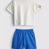0-36 maanden | set met T-shirt met basketbalprint en Shorts