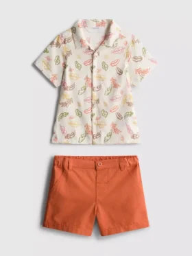 0-36 maanden | set van een bedrukt overhemd en een chino-short