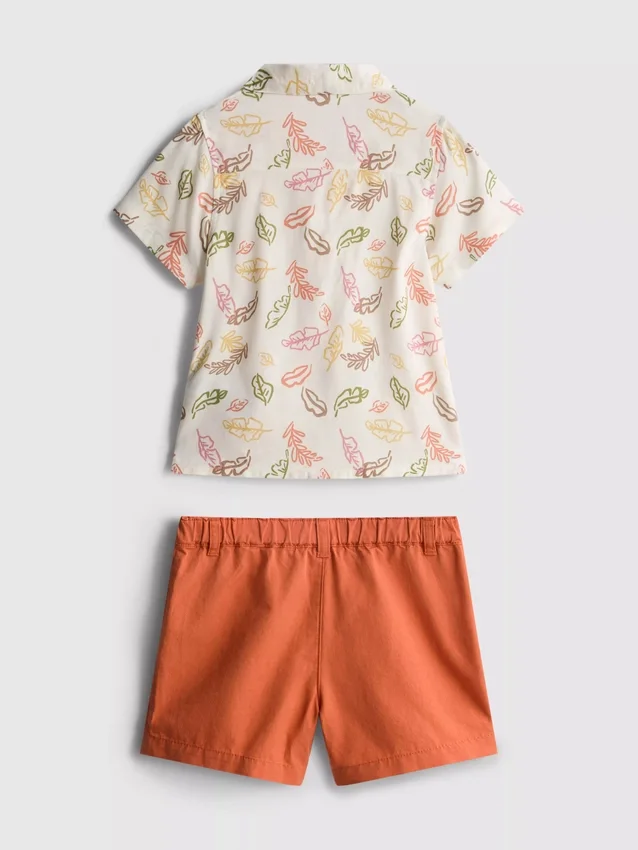 0-36 maanden | set van een bedrukt overhemd en een chino-short