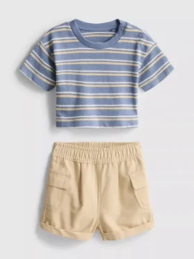 0-36 maanden | set van T-shirt en cargoshort