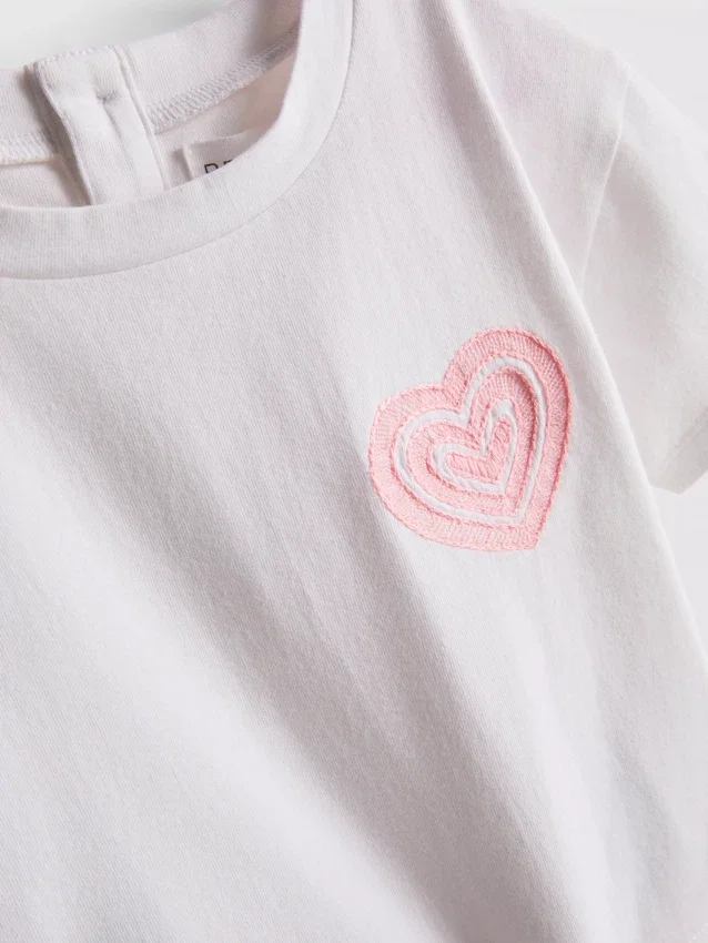 0-36 maanden | T-shirt met hartvormig zakje en broekje (Set)