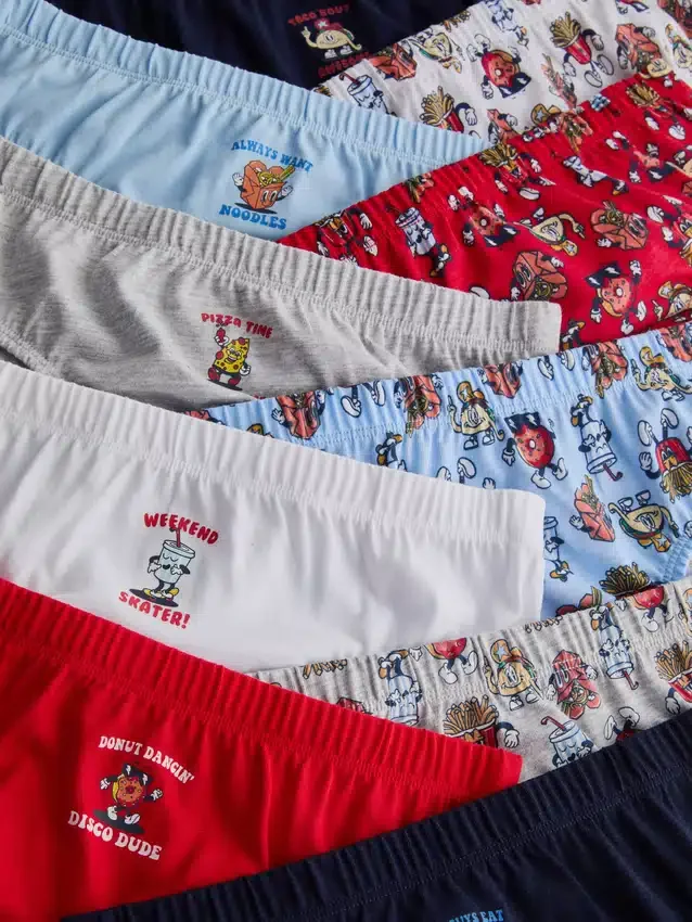 1,5-12 jaar | 10-pack boxershorts met voedselafbeeldingen