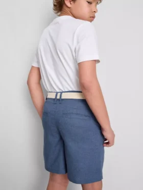 1,5-12 jaar | The Edit chino-short met riem van linnenmix