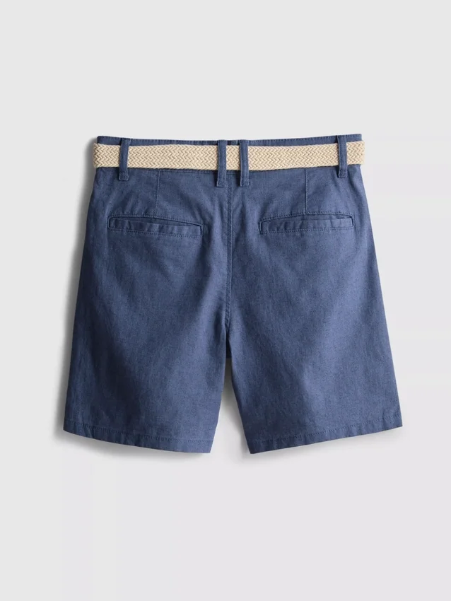 1,5-12 jaar | The Edit chino-short met riem van linnenmix