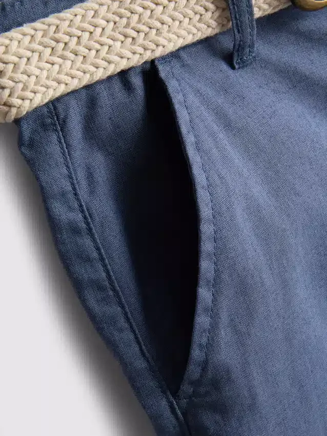 1,5-12 jaar | The Edit chino-short met riem van linnenmix