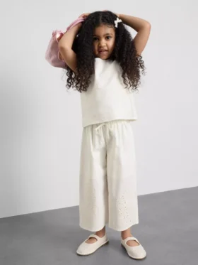 1,5-12 jaar | The Edit: geborduurde broek van linnenmix