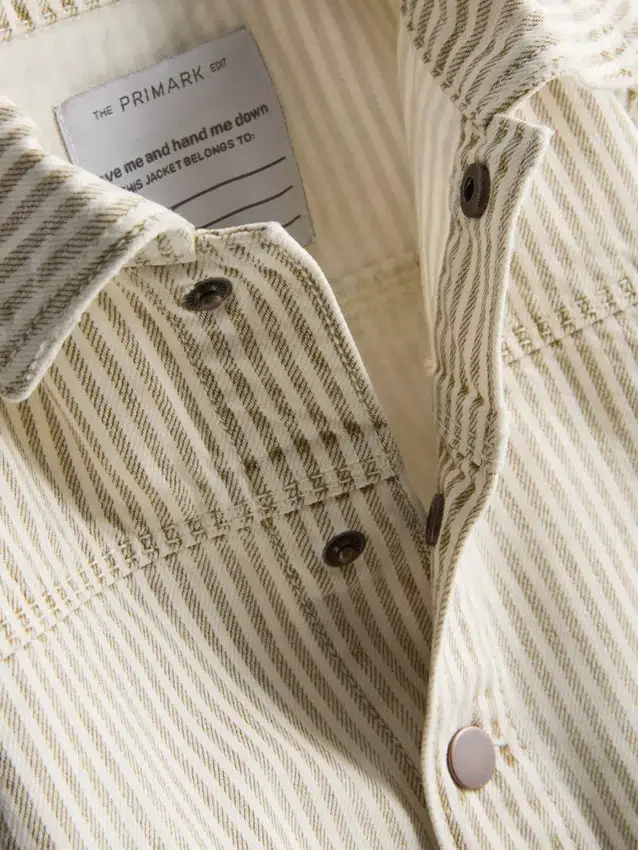 1,5-12 jaar | The Edit katoenen denim-shacket met krijtstreep