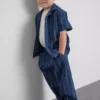 1,5-12 jaar | The Edit katoenen set met gestreept overhemd en broek