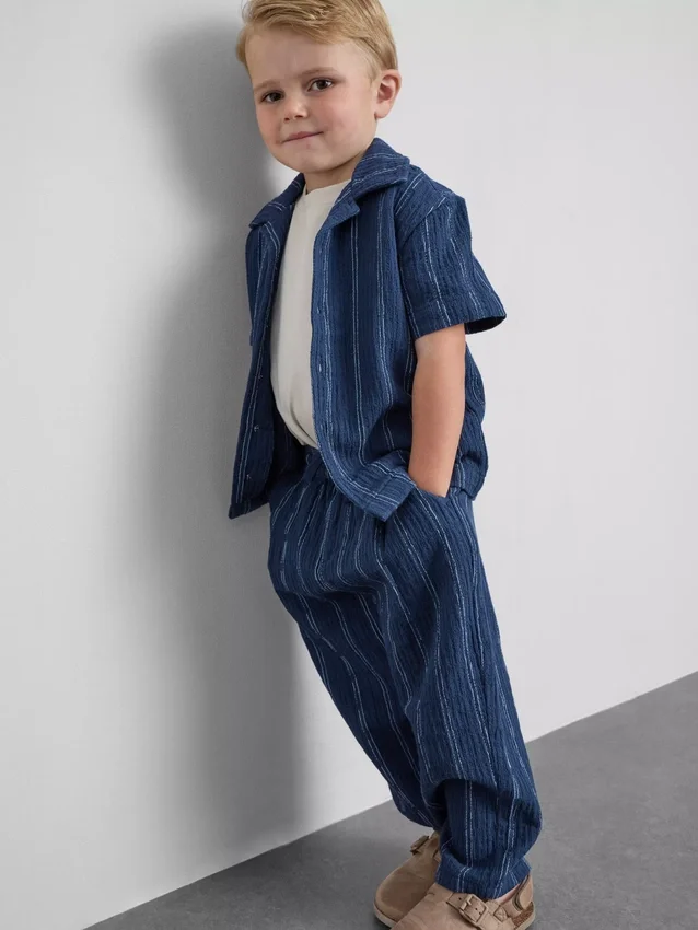 1,5-12 jaar | The Edit katoenen set met gestreept overhemd en broek