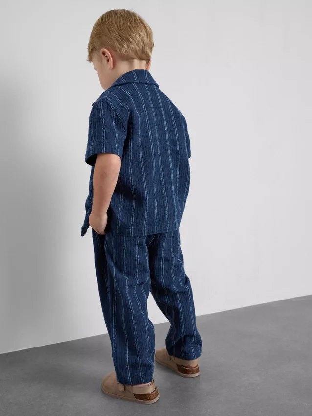 1,5-12 jaar | The Edit katoenen set met gestreept overhemd en broek