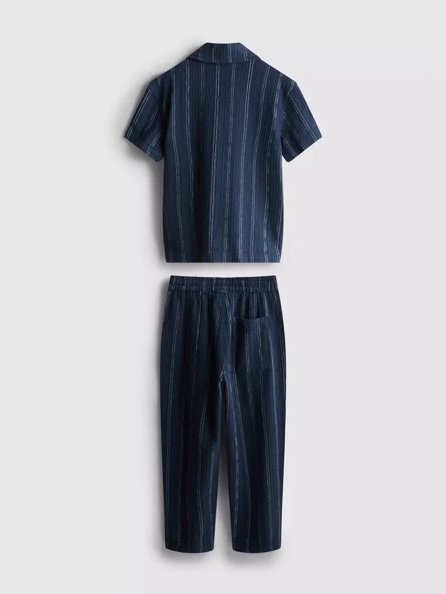 1,5-12 jaar | The Edit katoenen set met gestreept overhemd en broek