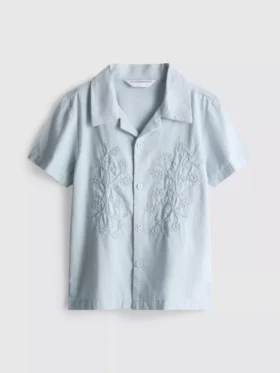 1,5-12 jaar | The Edit katoenen shirt met bloemenborduursel