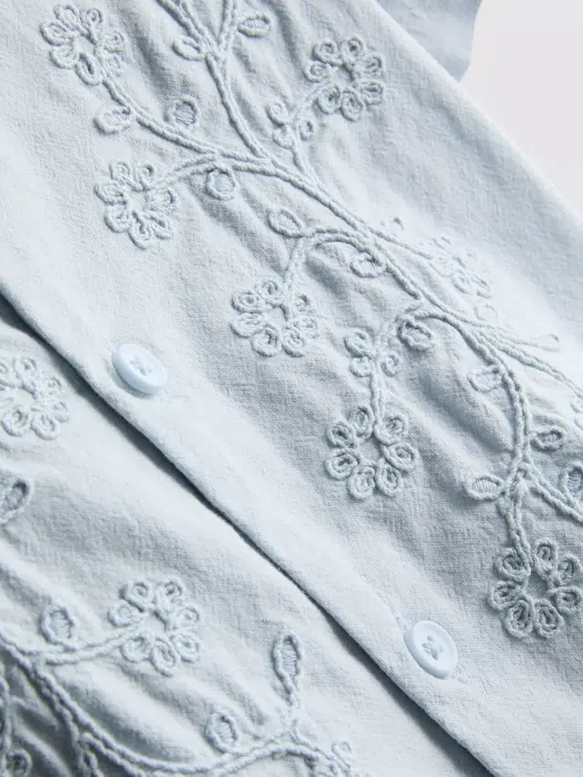 1,5-12 jaar | The Edit katoenen shirt met bloemenborduursel